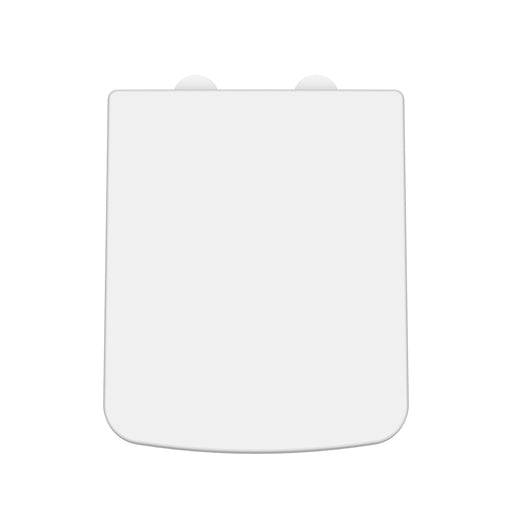 Nuie luxury square soft close toilet seat with white cover caps