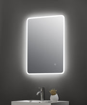 Nuie Lynx ambient LED touch sensor mirror in a modern bathroom