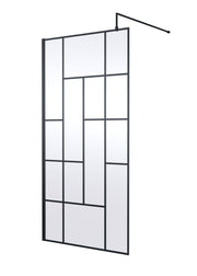 Nuie Matt Black Wetroom Screen - 1000mm