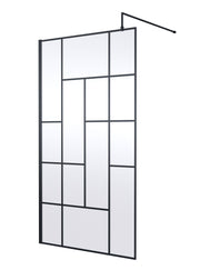 Nuie Matt Black Wetroom Screen - 1100mm