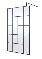 Nuie Matt Black Wetroom Screen - 1200mm