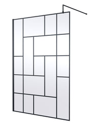 Nuie Matt Black Wetroom Screen - 1400mm