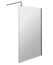 Nuie Matt Black Wetroom Screen 1950mm - 1100mm