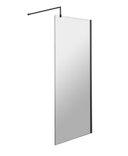 Nuie Matt Black Wetroom Screen 1950mm - 800mm