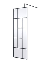 Nuie Matt Black Wetroom Screen - 700mm