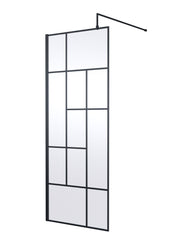 Nuie Matt Black Wetroom Screen - 800mm