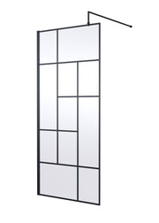 Nuie Matt Black Wetroom Screen - 900mm