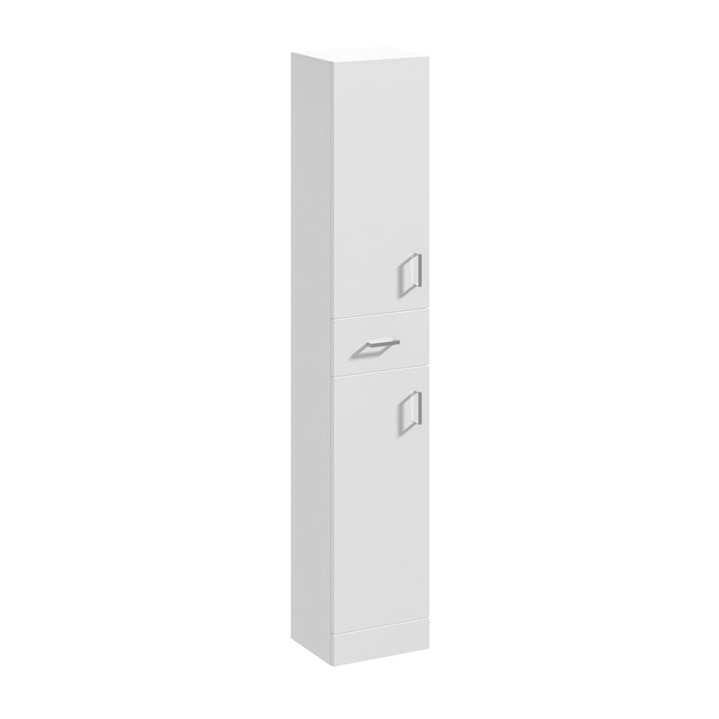Nuie Mayford 350mm Gloss White floor standing tall storage cabinet 300mm deep - 350mm