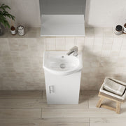 Nuie Mayford 400mm Gloss White floor standing cloakroom vanity unit with basin - 400mm - bathroom lifestyle setting