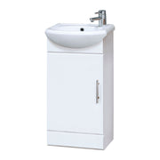 Nuie Mayford 400mm Gloss White floor standing cloakroom vanity unit with basin - 400mm