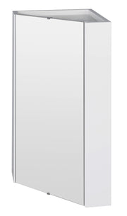 Nuie Mayford Gloss White wall hung corner mirror cabinet - 459mm