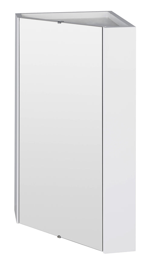 Nuie Mayford Gloss White wall hung corner mirror cabinet - 459mm