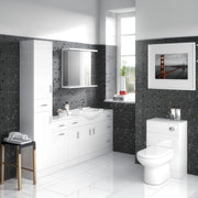 Nuie Mayford fitted cupboard unit 330mm deep in Gloss White - 350mm - bathroom lifestyle setting