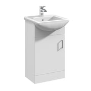 Nuie Mayford Gloss White floor standing vanity unit with square basin - 450mm