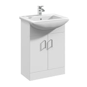 Nuie Mayford Gloss White floor standing vanity unit with square basin - 550mm