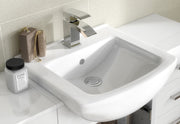 Nuie Mayford Gloss White floor standing vanity unit with square basin - 650mm - bathroom lifestyle setting