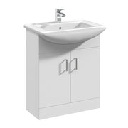 Nuie Mayford Gloss White floor standing vanity unit with square basin - 650mm