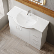 Nuie Mayford Gloss White floor standing vanity unit with u-shaped basin - 1050mm - bathroom lifestyle setting