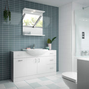 Nuie Mayford Gloss White floor standing vanity unit with u-shaped basin - 1200mm - bathroom lifestyle setting