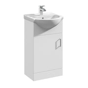 Nuie Mayford Gloss White floor standing vanity unit with u-shaped basin - 450mm