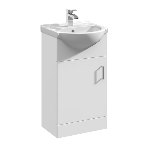 Nuie Mayford Gloss White floor standing vanity unit with u-shaped basin - 450mm