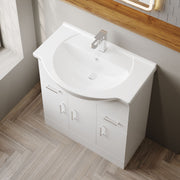 Nuie Mayford Gloss White floor standing vanity unit with u-shaped basin - 750mm - bathroom lifestyle setting