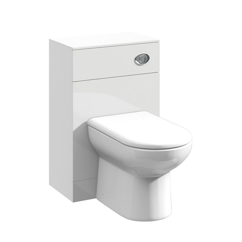 Nuie Mayford standard 330mm deep Gloss White floor standing WC unit - 500mm