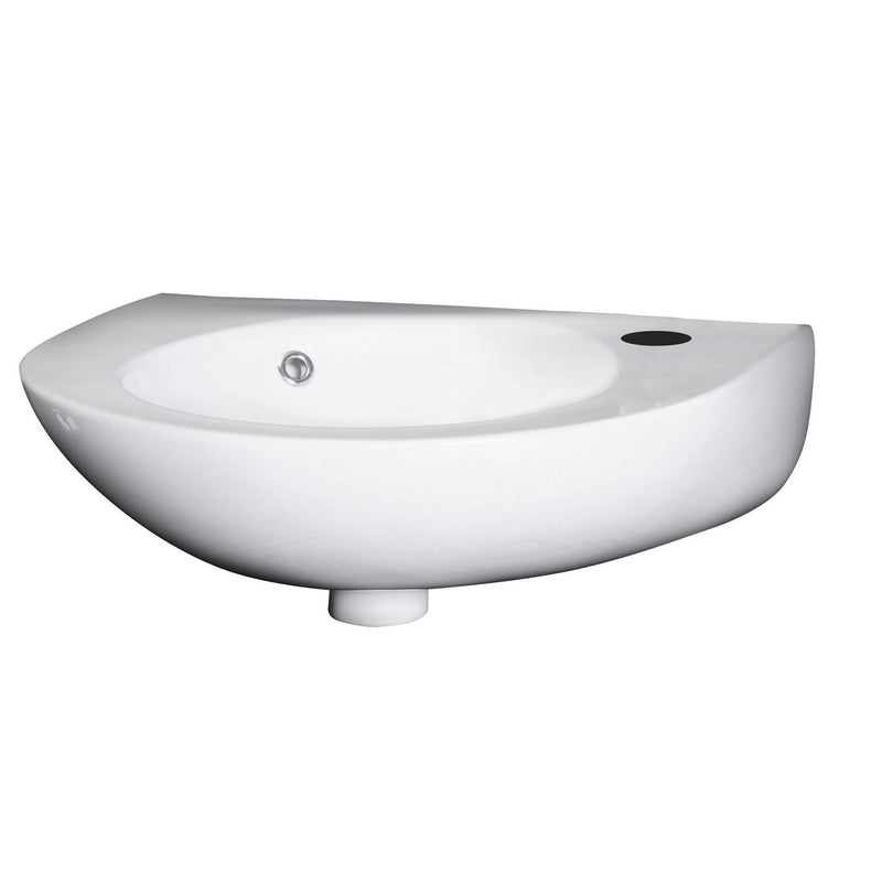 Nuie Melbourne 350mm round wall hung ceramic basin in white
