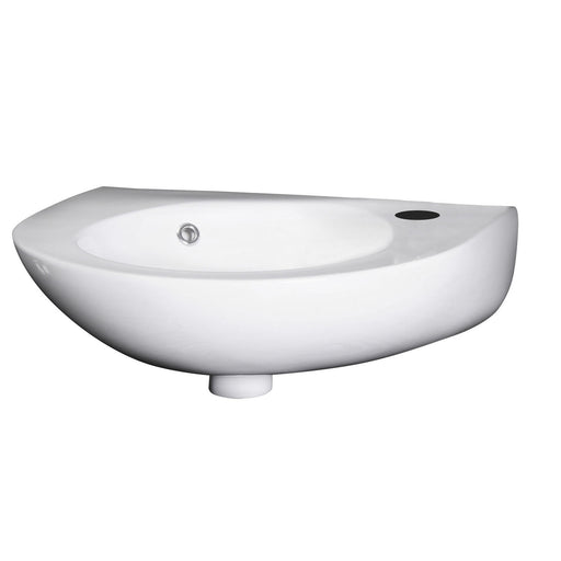 Nuie Melbourne 350mm round wall hung ceramic basin in white