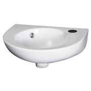 Nuie Melbourne 450mm round wall hung ceramic basin in white