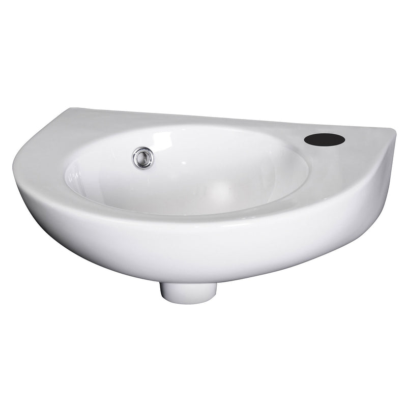 Nuie Melbourne 450mm round wall hung ceramic basin in white