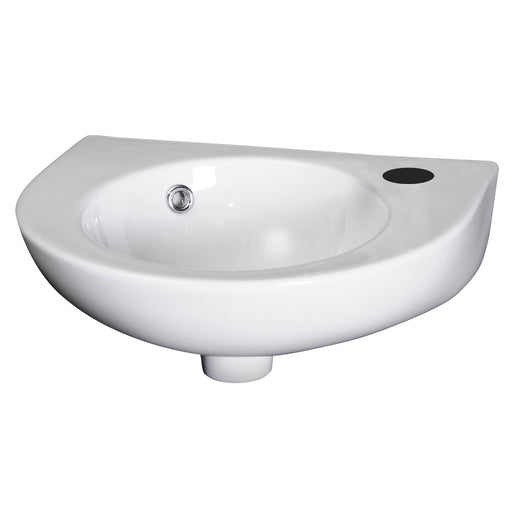Nuie Melbourne 450mm round wall hung ceramic basin in white