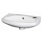 Nuie Melbourne 450mm soft square wall hung ceramic basin in white