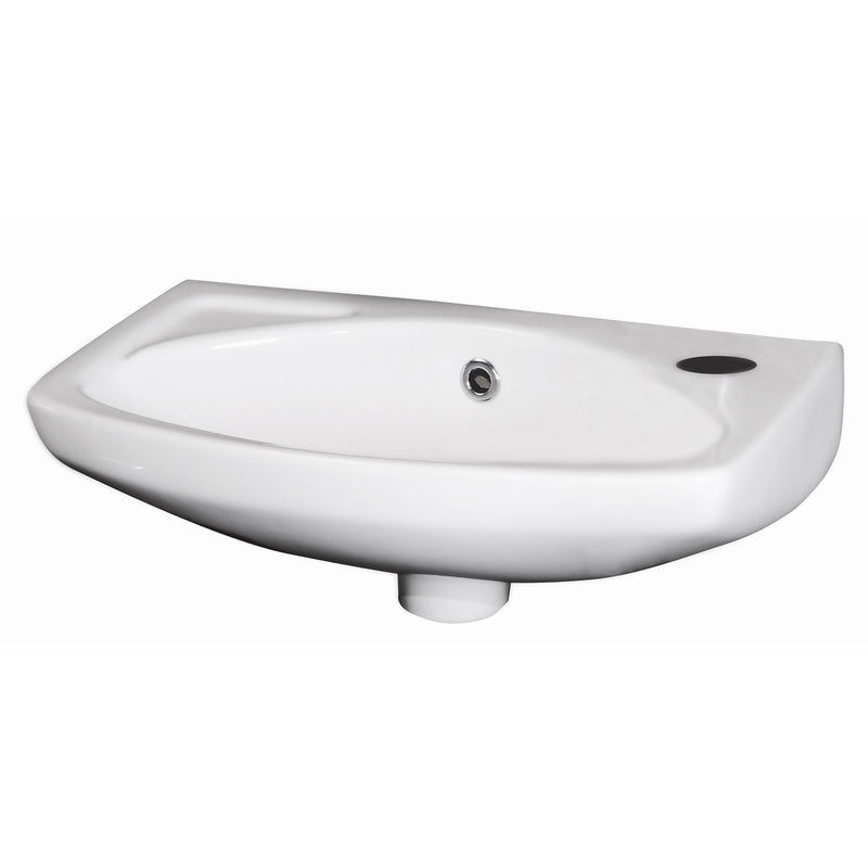 Nuie Melbourne 450mm soft square wall hung ceramic basin in white