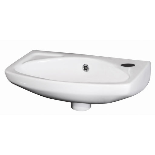 Nuie Melbourne 450mm soft square wall hung ceramic basin in white