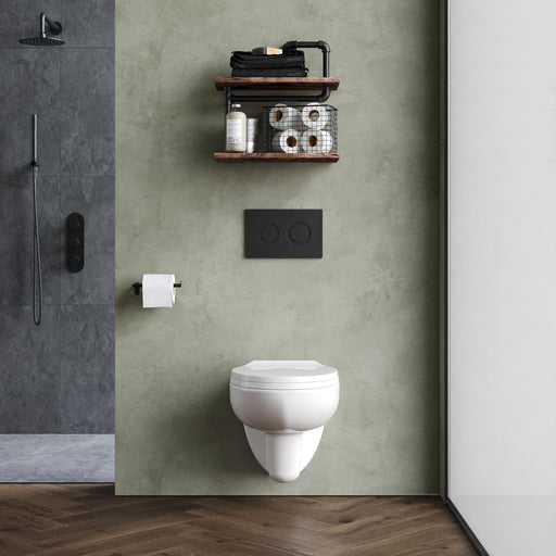 Nuie Melbourne wall hung toilet pan in a contemporary bathroom