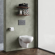 Nuie Melbourne wall hung toilet pan fitted above clear floor space