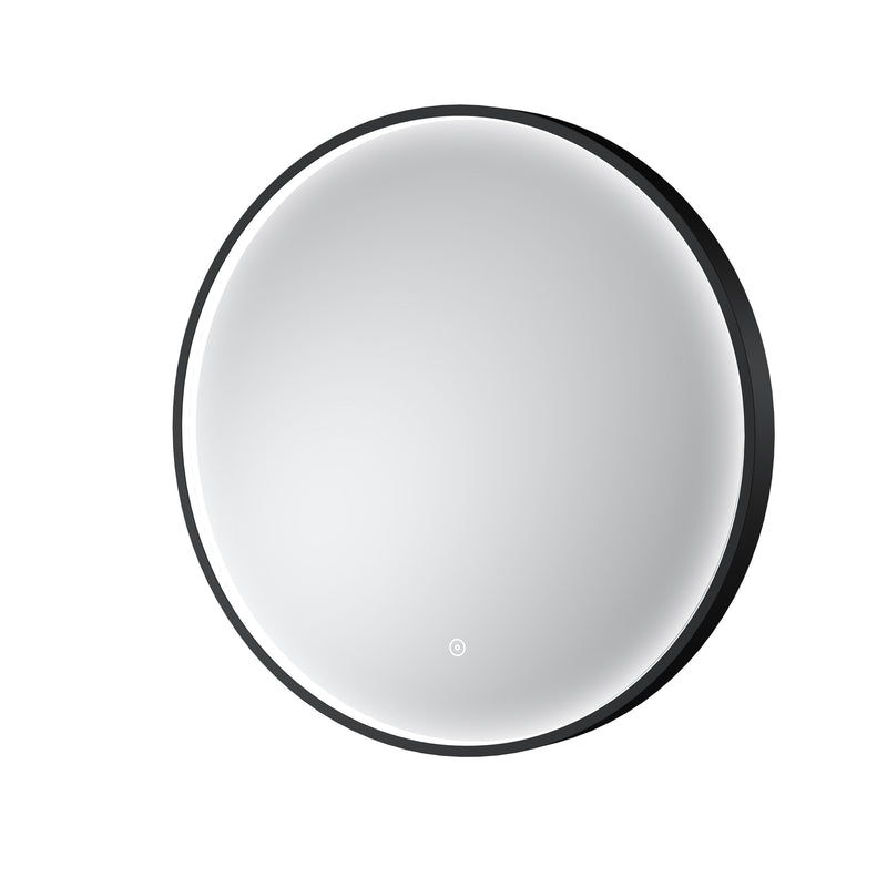 Nuie Mensa 600x600mm Black inset frame LED touch sensor mirror