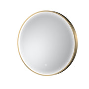 Nuie Mensa 600x600mm Brushed Brass inset frame LED touch sensor mirror