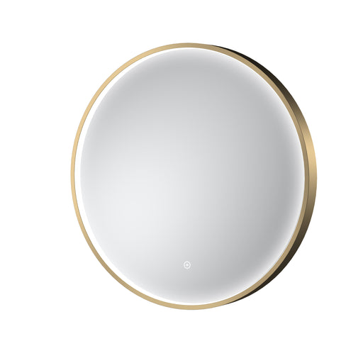 Nuie Mensa 600x600mm Brushed Brass inset frame LED touch sensor mirror