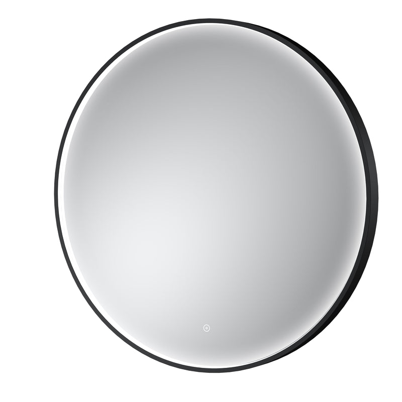 Nuie Mensa 800x800mm Black inset frame LED touch sensor mirror