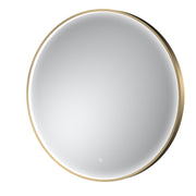 Nuie Mensa 800x800mm Brushed Brass inset frame LED touch sensor mirror