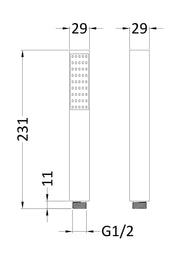 Nuie Minimalist Shower Handset Kit line drawing