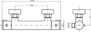 Nuie Minimalist Thermostatic Bar Shower Valve Chrome (VBS009) line drawing