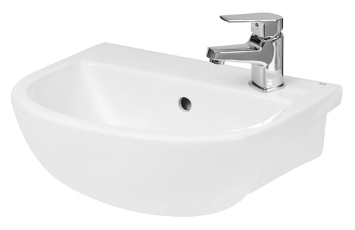 Nuie Oculus 400mm Ceramic Semi-Recessed Basin 1 Tap Hole (SRB002)