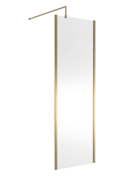 Nuie Offset Wetroom Screen 760mm - Brushed Brass