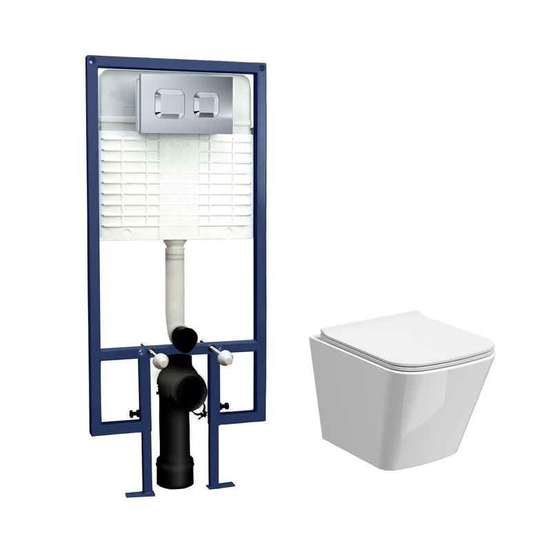 Nuie Orlen 5-in-1 wall hung toilet pack with chrome flush button