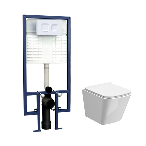 Nuie Orlen 5-in-1 wall hung toilet pack with white flush button