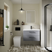 Nuie Orlen square rimless back to wall toilet pan fitted with furniture