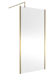 Nuie Outer Frame Wetroom Screen 1850mm (All Sizes) in 1000mm Brushed Brass (WRSCOBB10)